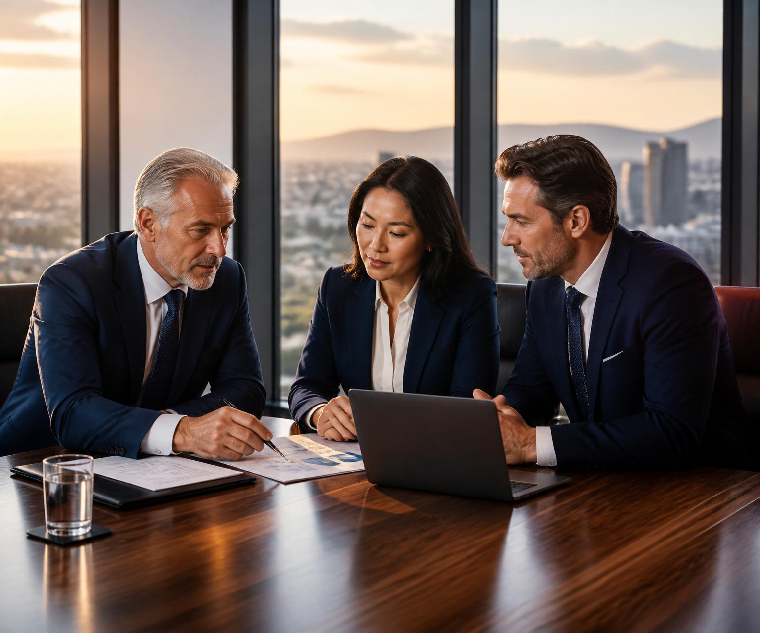 Abstract PEO consulting concept showing connected HR, compliance, and partnership elements